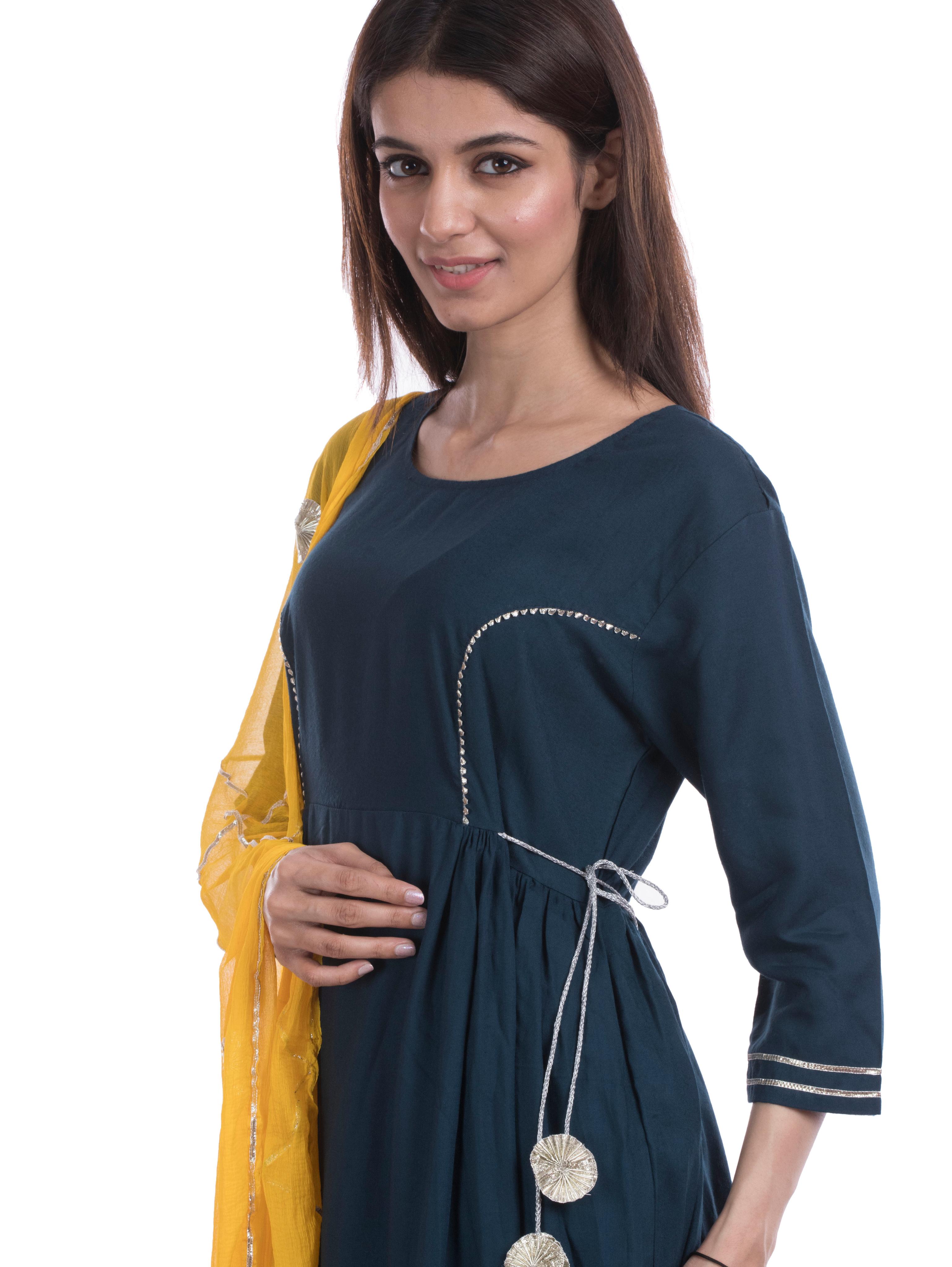 tajnan wome's blue rayon suit set - 17948003 - Standard Image - 5