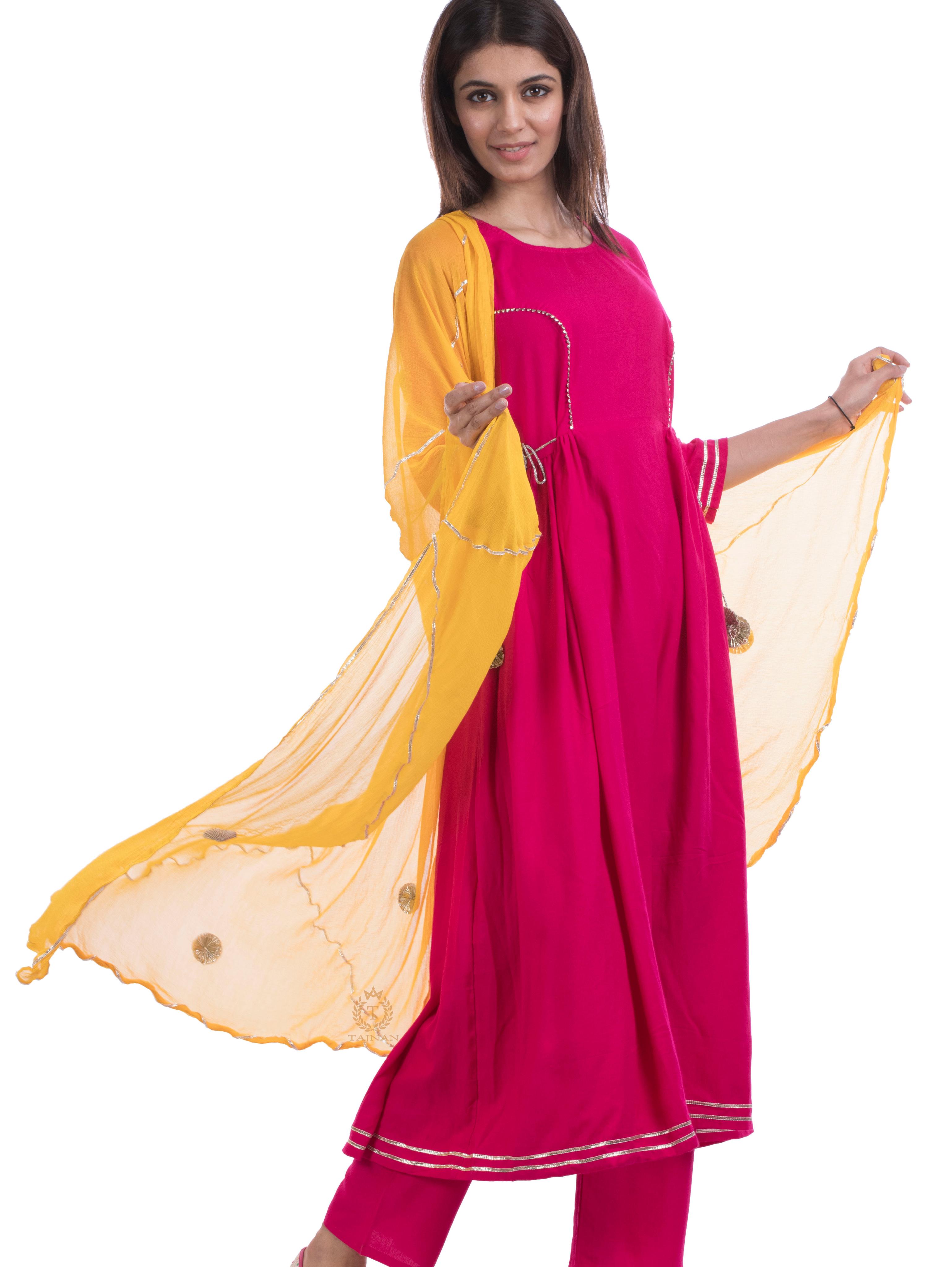 tajnan wome's pink rayon suit set - 17948006 - Standard Image - 3
