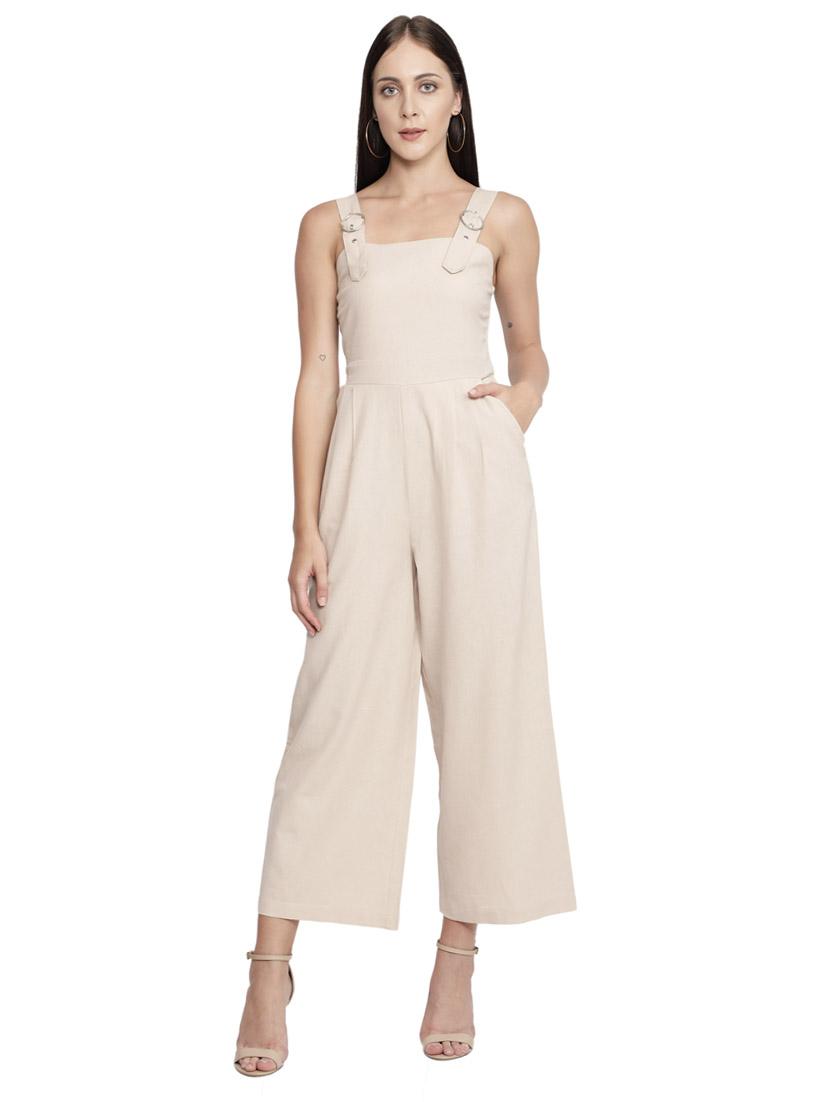 square neck solid full leg jumpsuit - 17948245 -  Zoom Image - 0