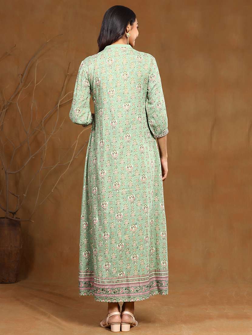 printed flared ethnic dress - 17948332 -  Standard Image - 3