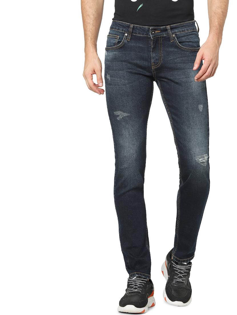 dark blue light washed ripped denim jeans - 17948341 -  Zoom Image - 0