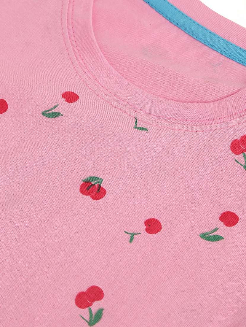 round neck printed nightwear pajama set - 17948358 -  Standard Image - 5