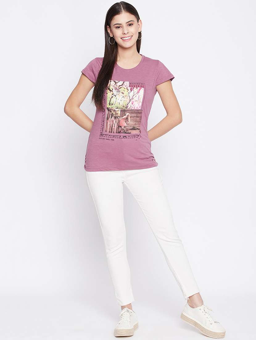 round neck graphic top  - 17949302 -  Standard Image - 3