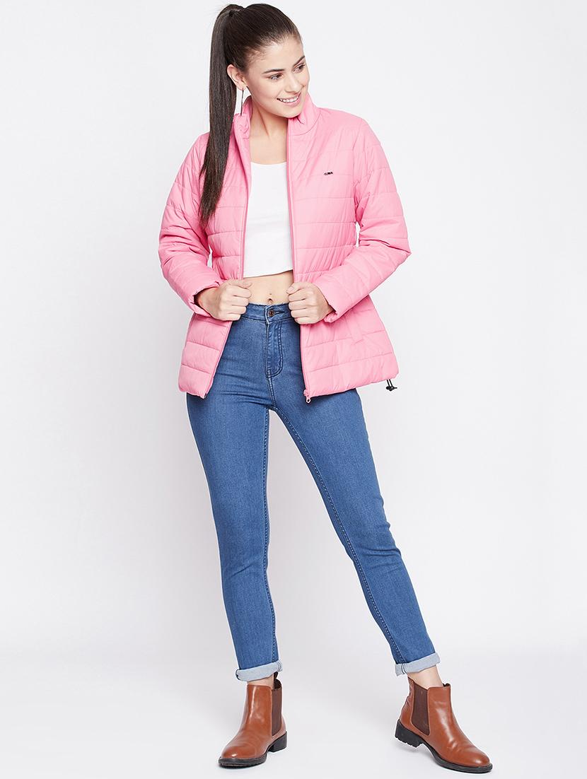 pink solid jacket - 17949307 - Standard Image - 3