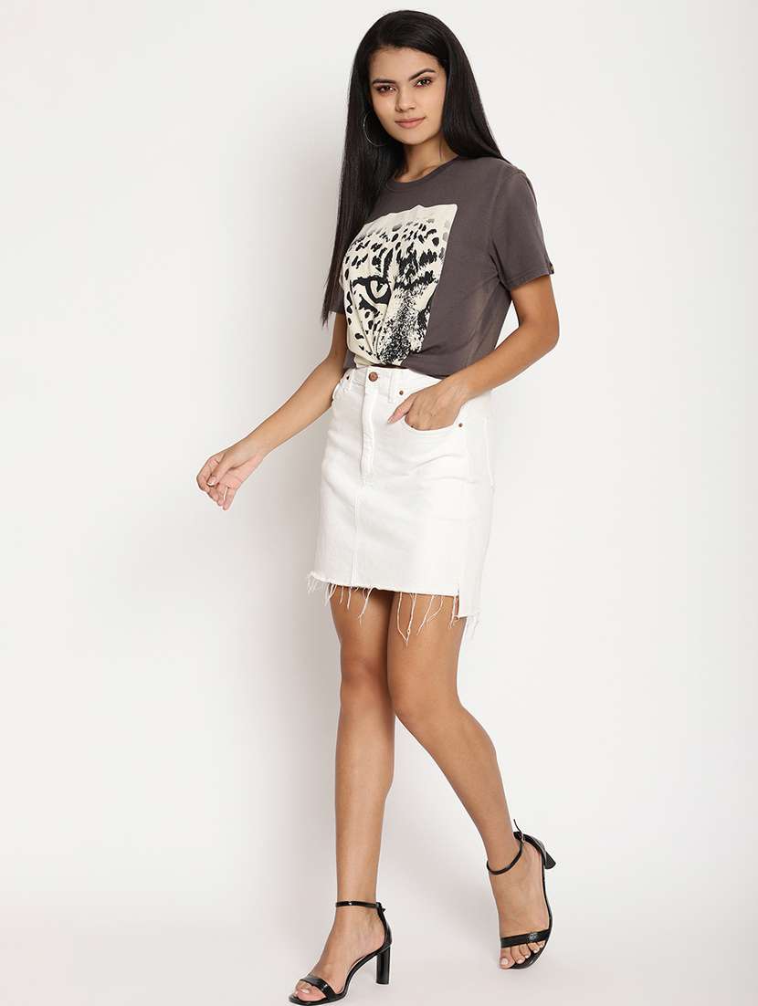 women's front print round neck t-shirt - 17949679 -  Standard Image - 3