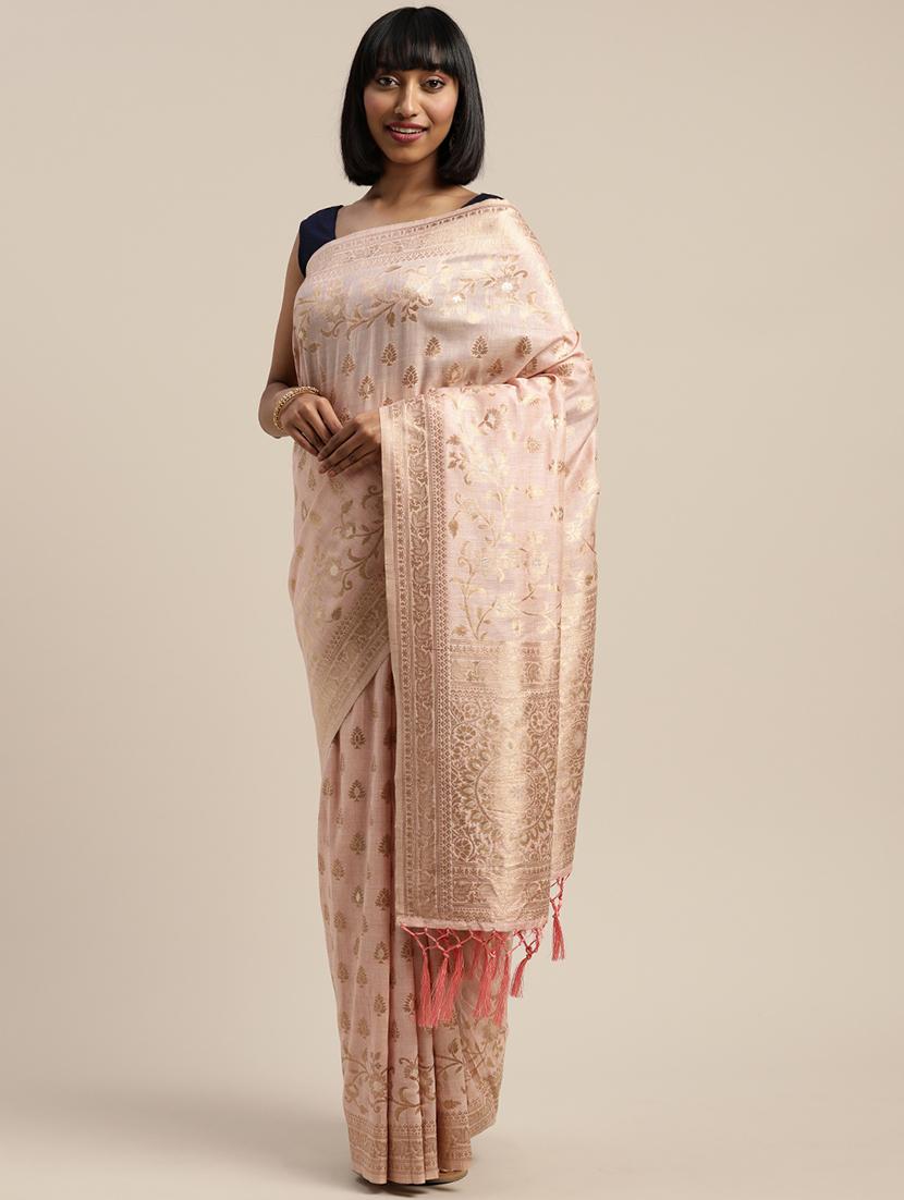 self design woven saree with blouse - 17949682 - Zoom Image - 0