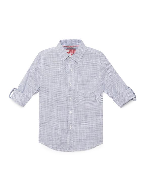 blue self design shirt - 17950972 - Zoom Image - 0