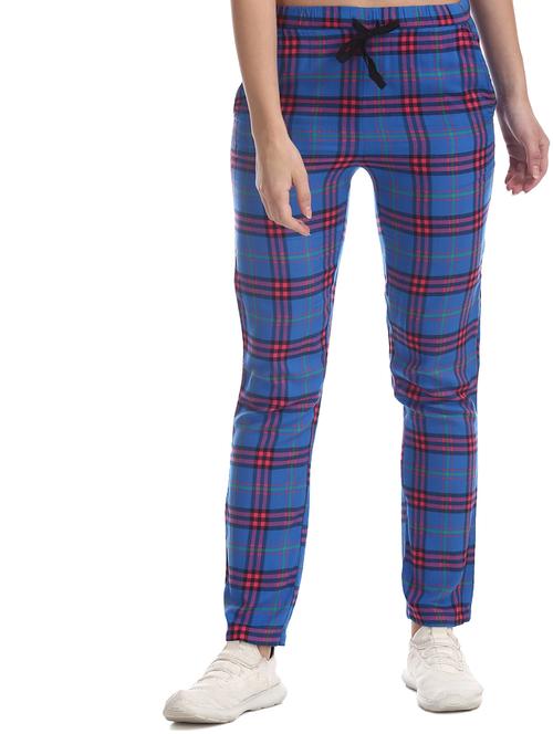 drawstring waist checkered track pant - 17951499 -  Standard Image - 0