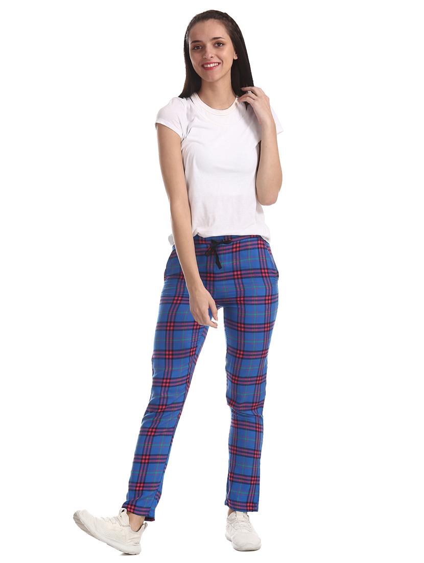 drawstring waist checkered track pant - 17951499 - Standard Image - 3