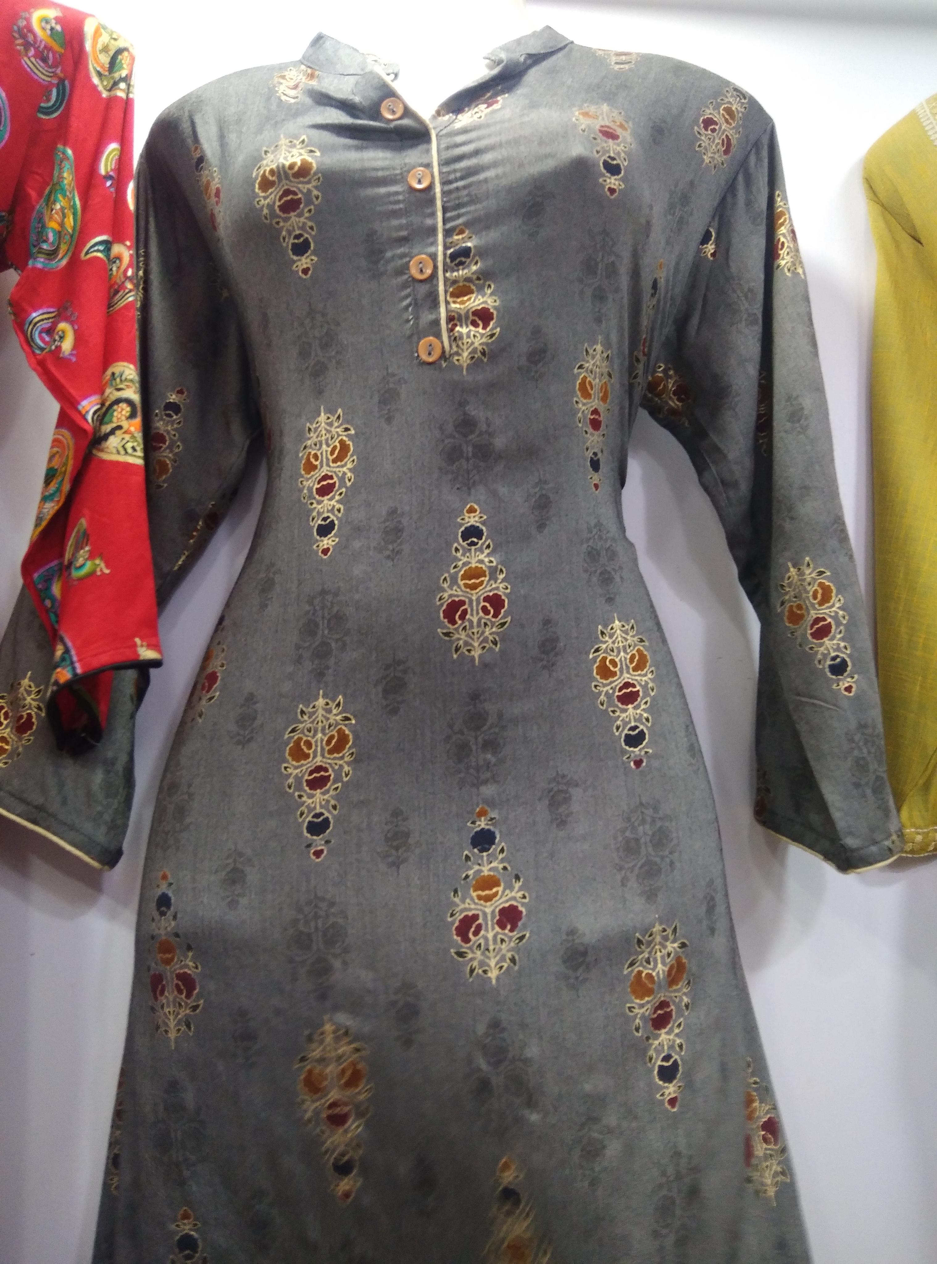 grey cotton kurti - 17953974 - Zoom Image - 0