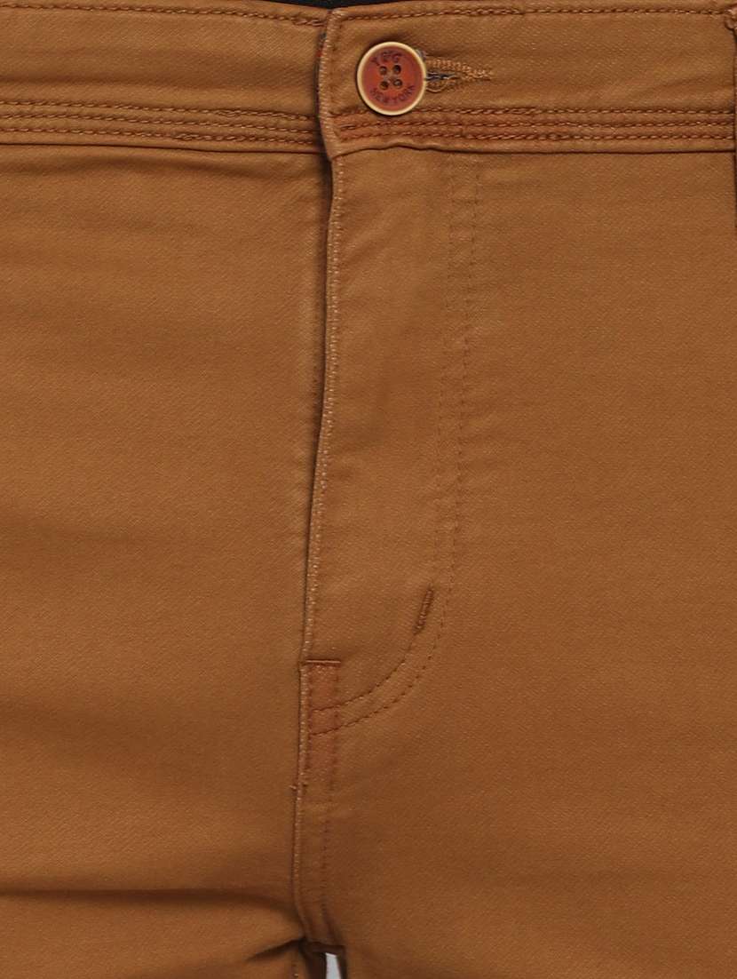 brown textured flat front casual trouser - 17954307 - Standard Image - 3
