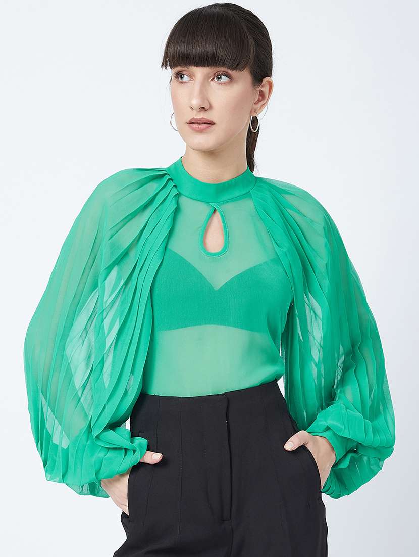 bishop sleeved sheer top 