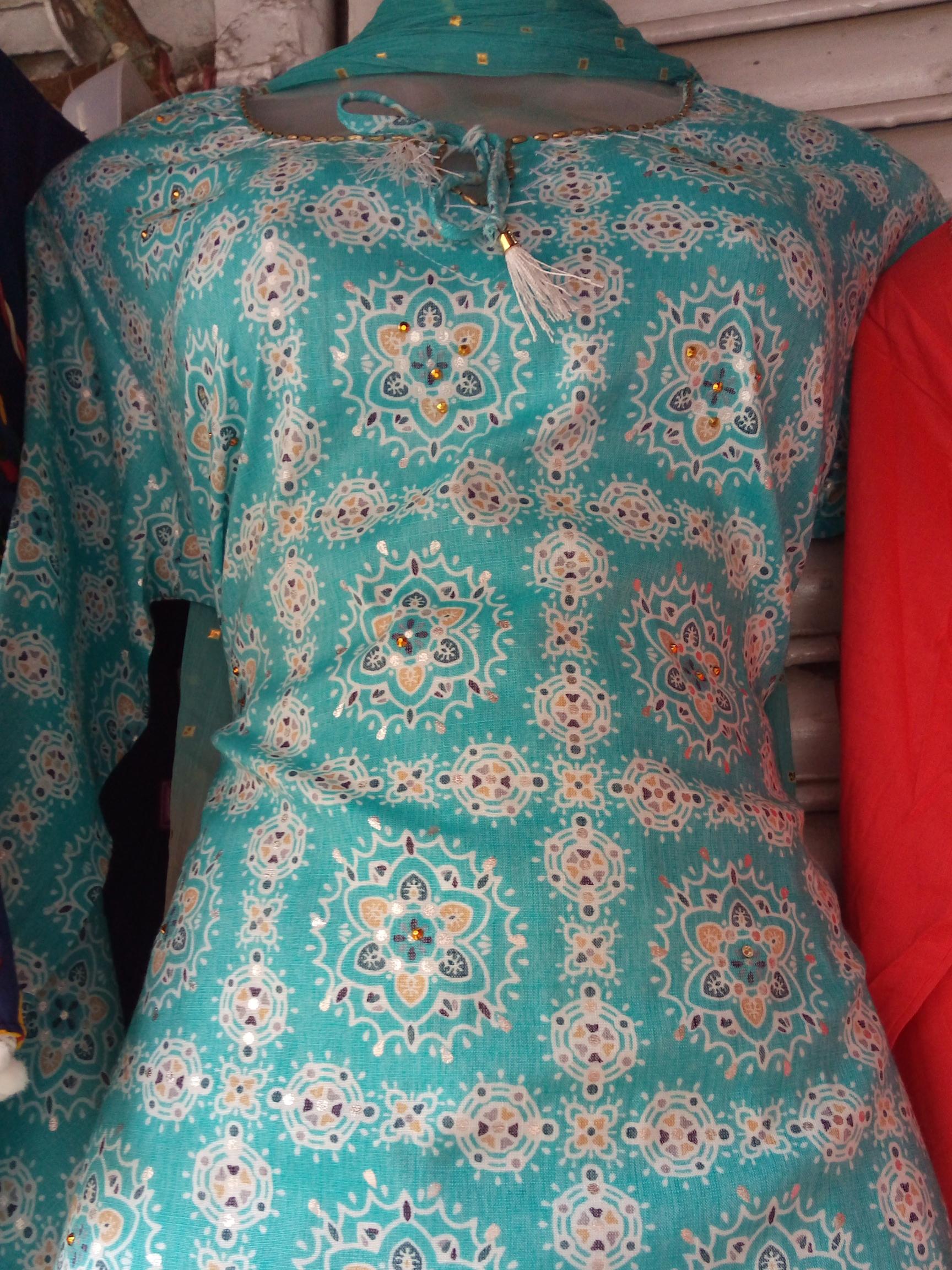 green cotton kurti - 17955968 -  Zoom Image - 0