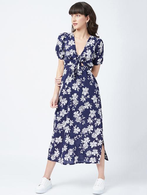 tie front floral maxi dress - 17956262 - Standard Image - 0