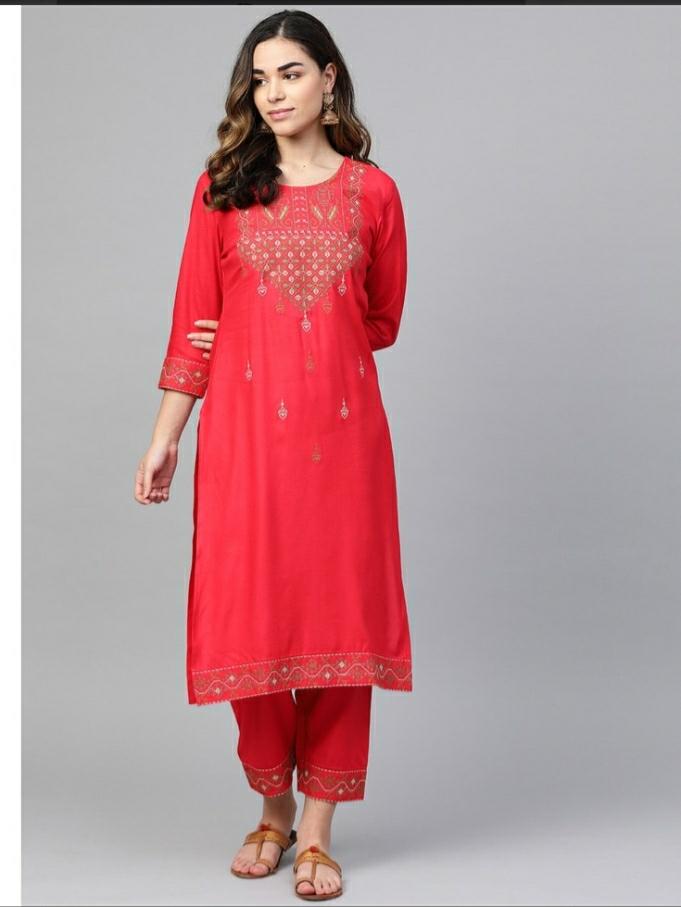 embroidered plazo set  - 17957170 -  Zoom Image - 0