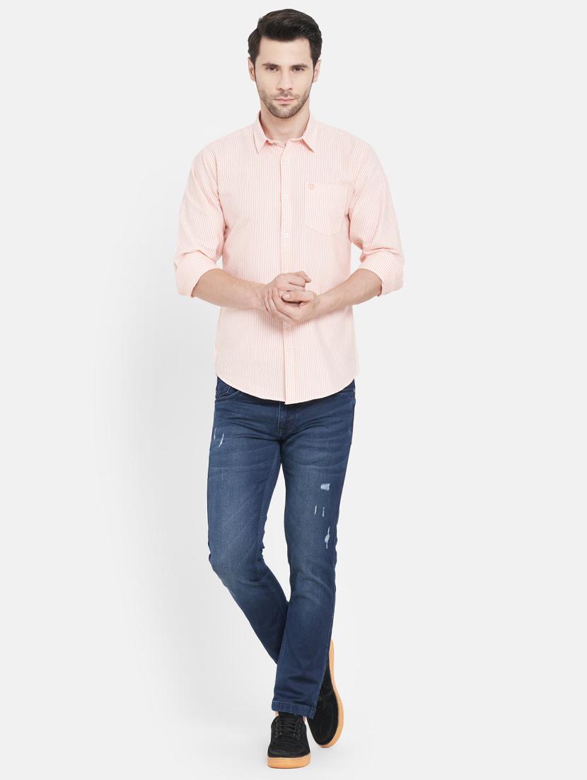 pink striped casual shirt - 17957279 - Standard Image - 3