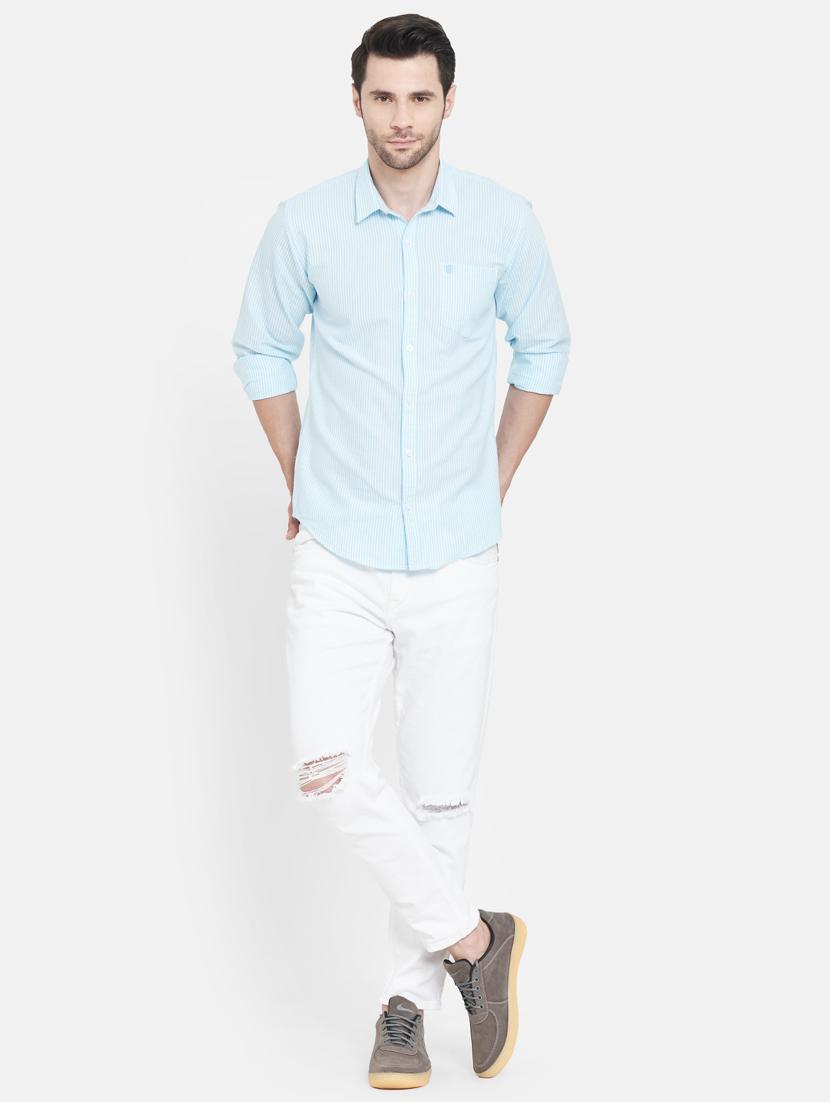 green striped casual shirt - 17957281 - Standard Image - 3