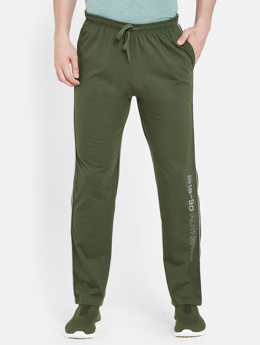 olive green side striped full length track pant - 17957288 - Zoom Image - 0