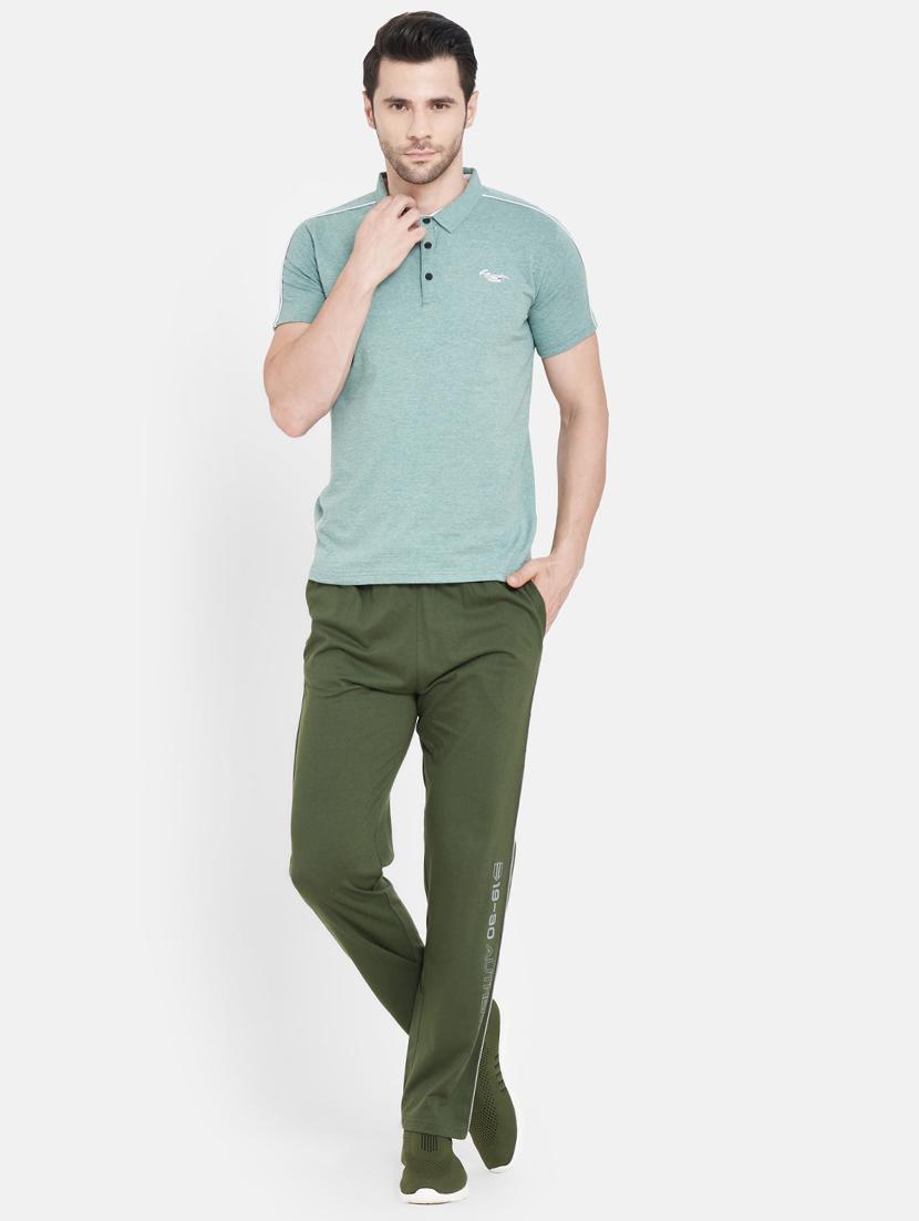 olive green side striped full length track pant - 17957288 - Standard Image - 3