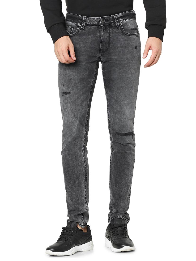 grey light washed ripped denim jeans - 17959560 - Zoom Image - 0