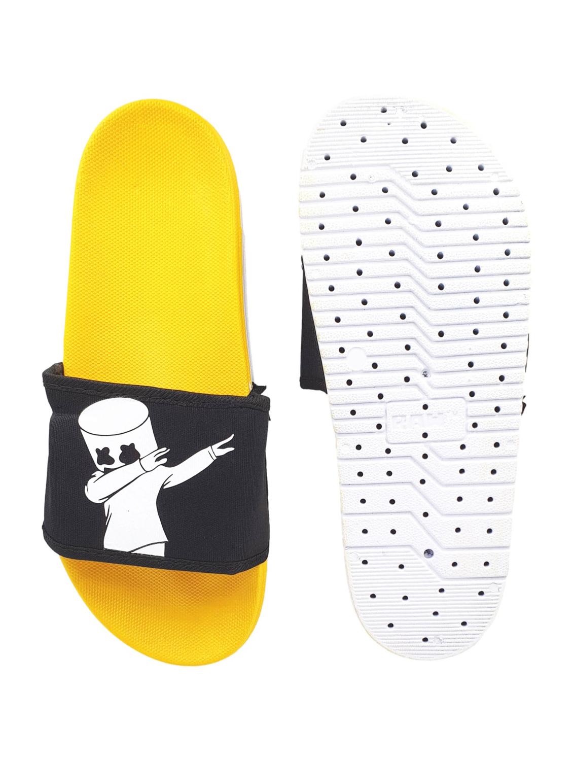 yellow rubber slip on flip flops - 17959749 - Standard Image - 3