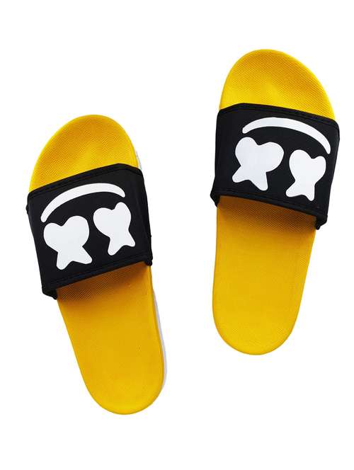 yellow rubber slip on flip flops - 17959757 -  Standard Image - 0