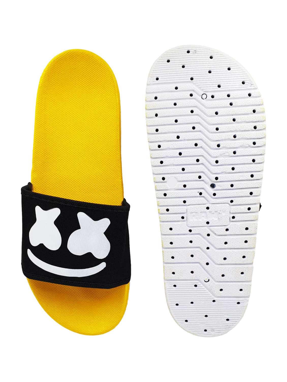 yellow rubber slip on flip flops - 17959757 - Standard Image - 3