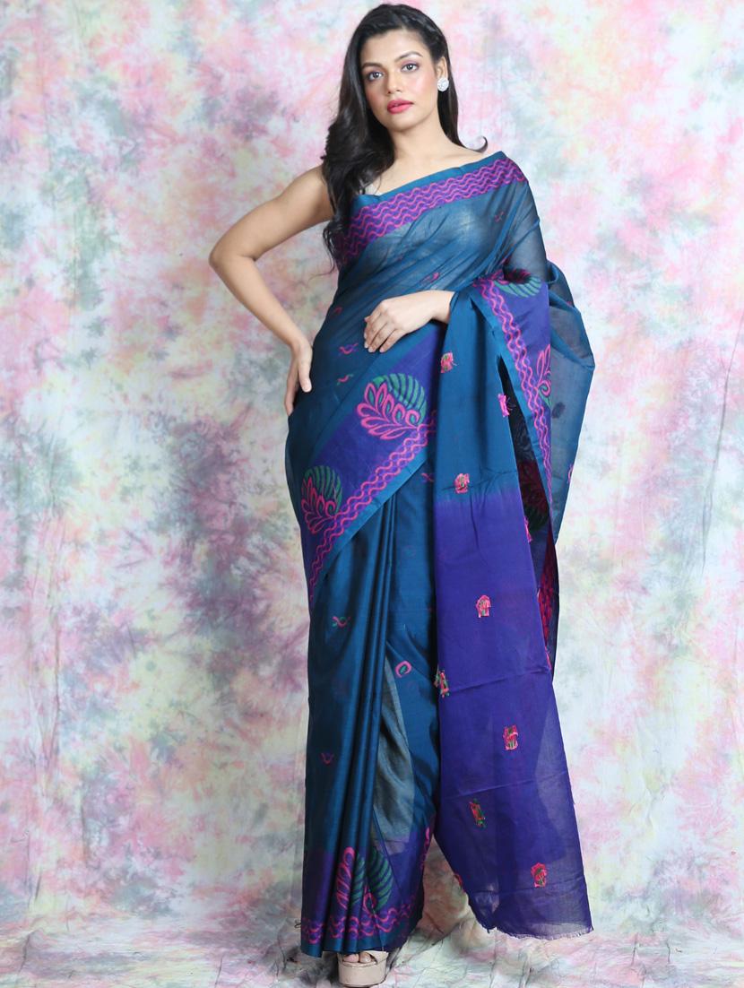 women self design handloom saree with blouse - 17960077 - Zoom Image - 0