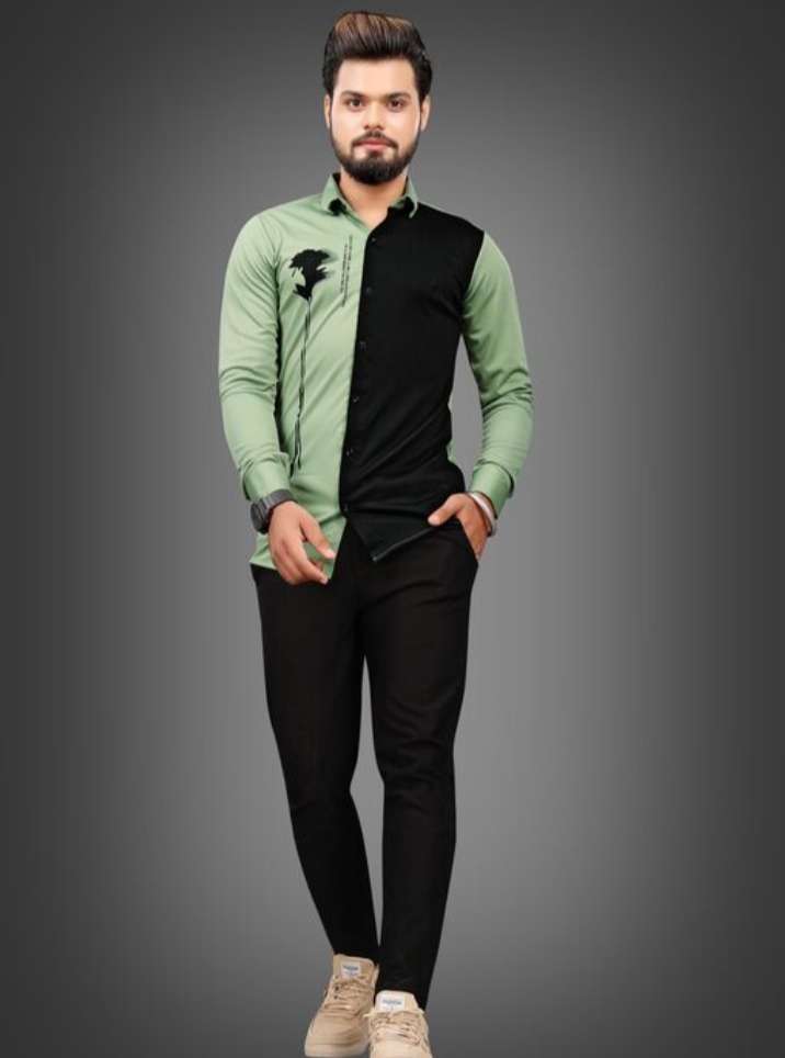 green cotton shirt - 17960916 - Zoom Image - 0