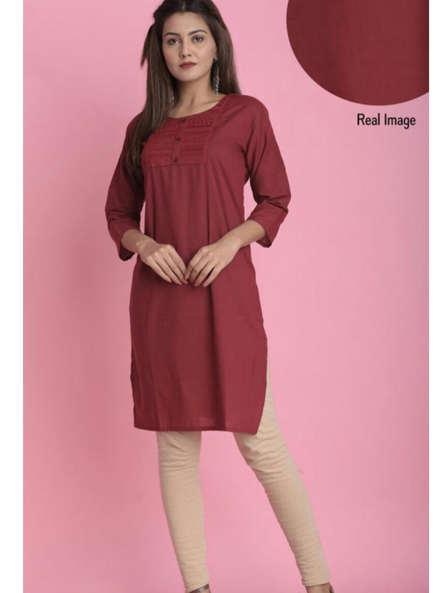 red cotton kurti - 17961729 - Zoom Image - 0