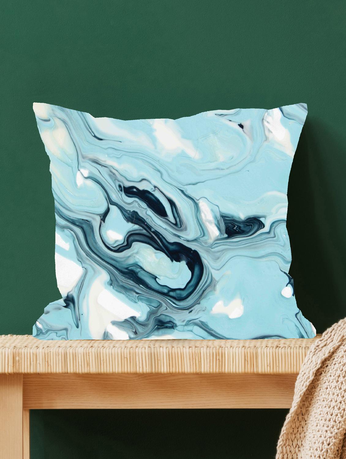 ambbi collections multicolour marble abstract digital print 100 % satin 16x16 inch cushion cover, set of 1 - 17961941 -  Zoom Image - 0