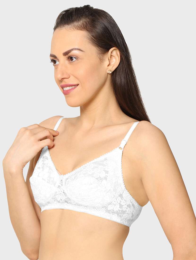 white laced regular bra