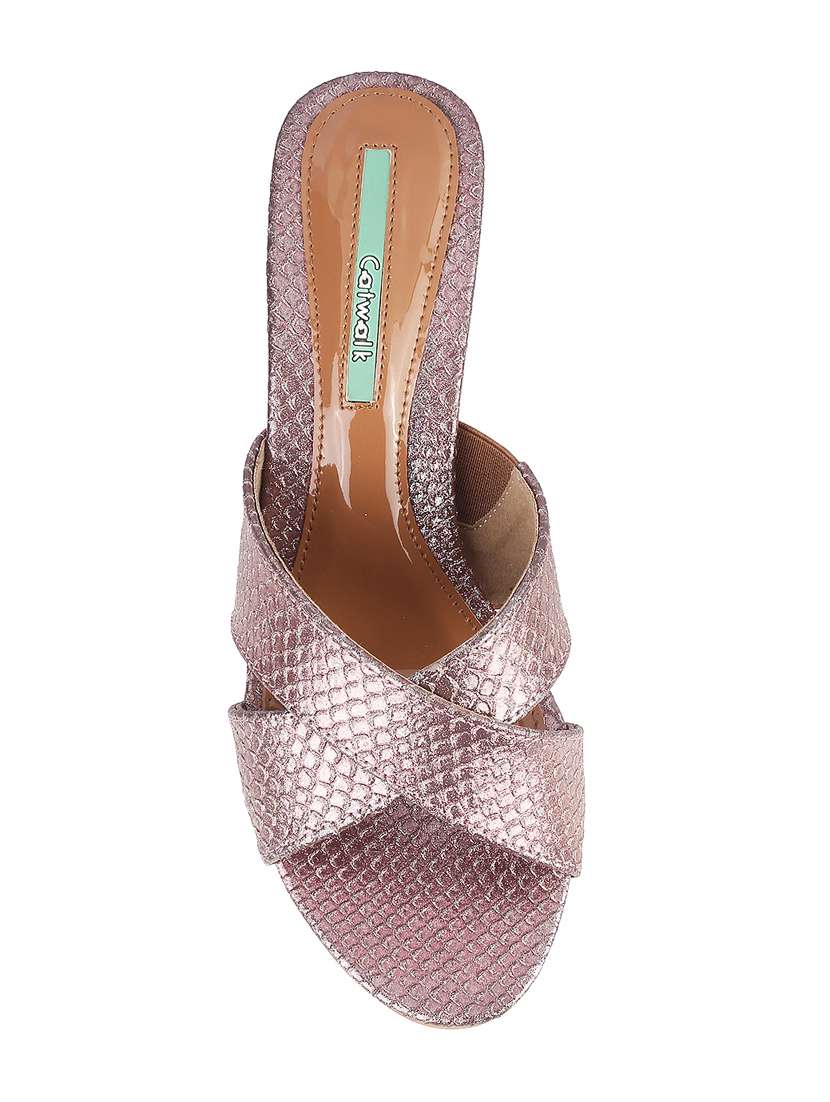 pink textured mules sandal - 17964852 -  Standard Image - 3