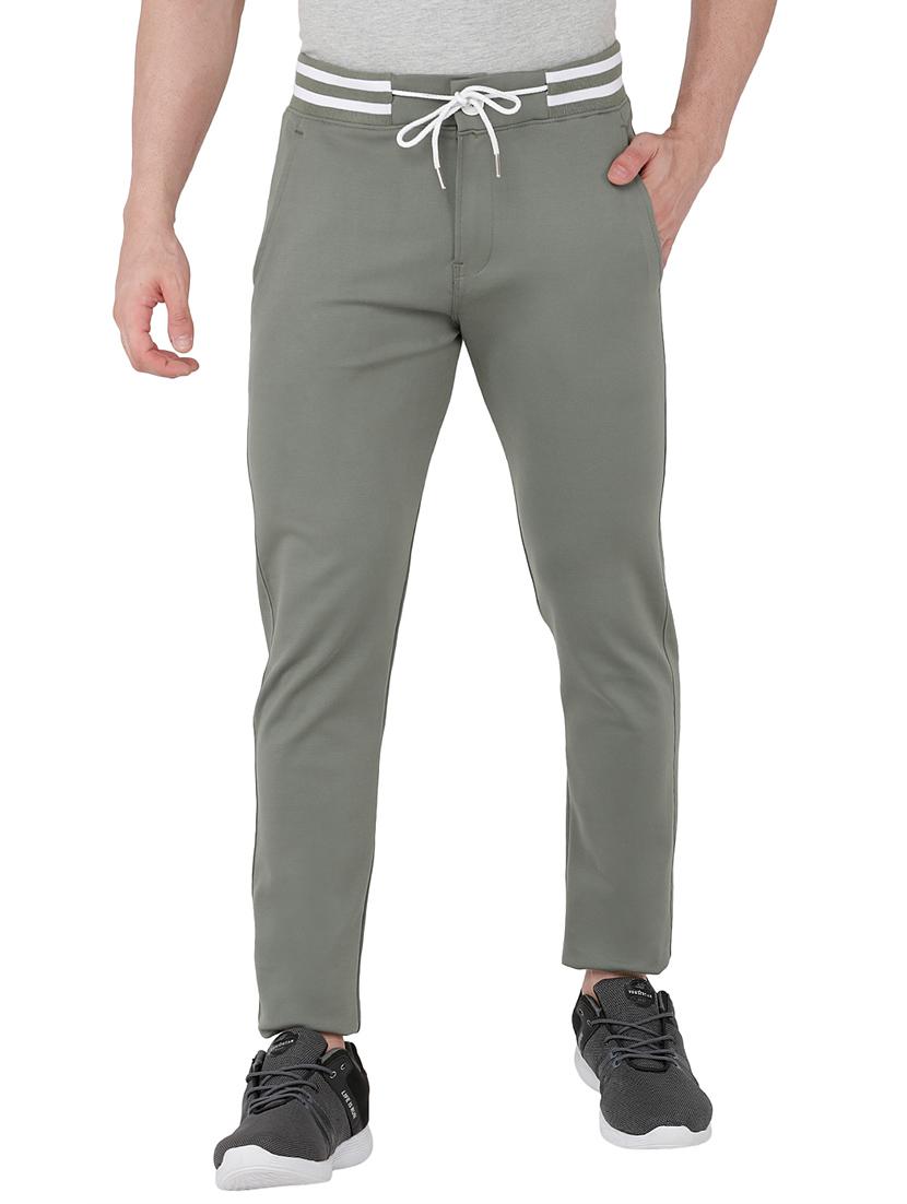 grey solid track pant with drawstring - 17965090 - Zoom Image - 0