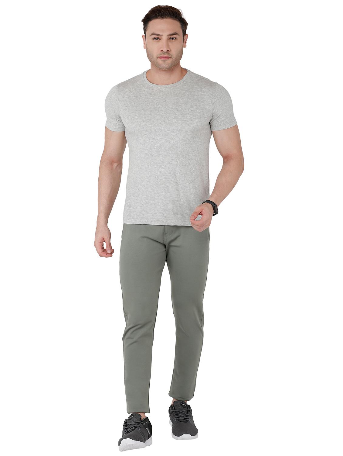 grey solid track pant with drawstring - 17965090 - Standard Image - 3