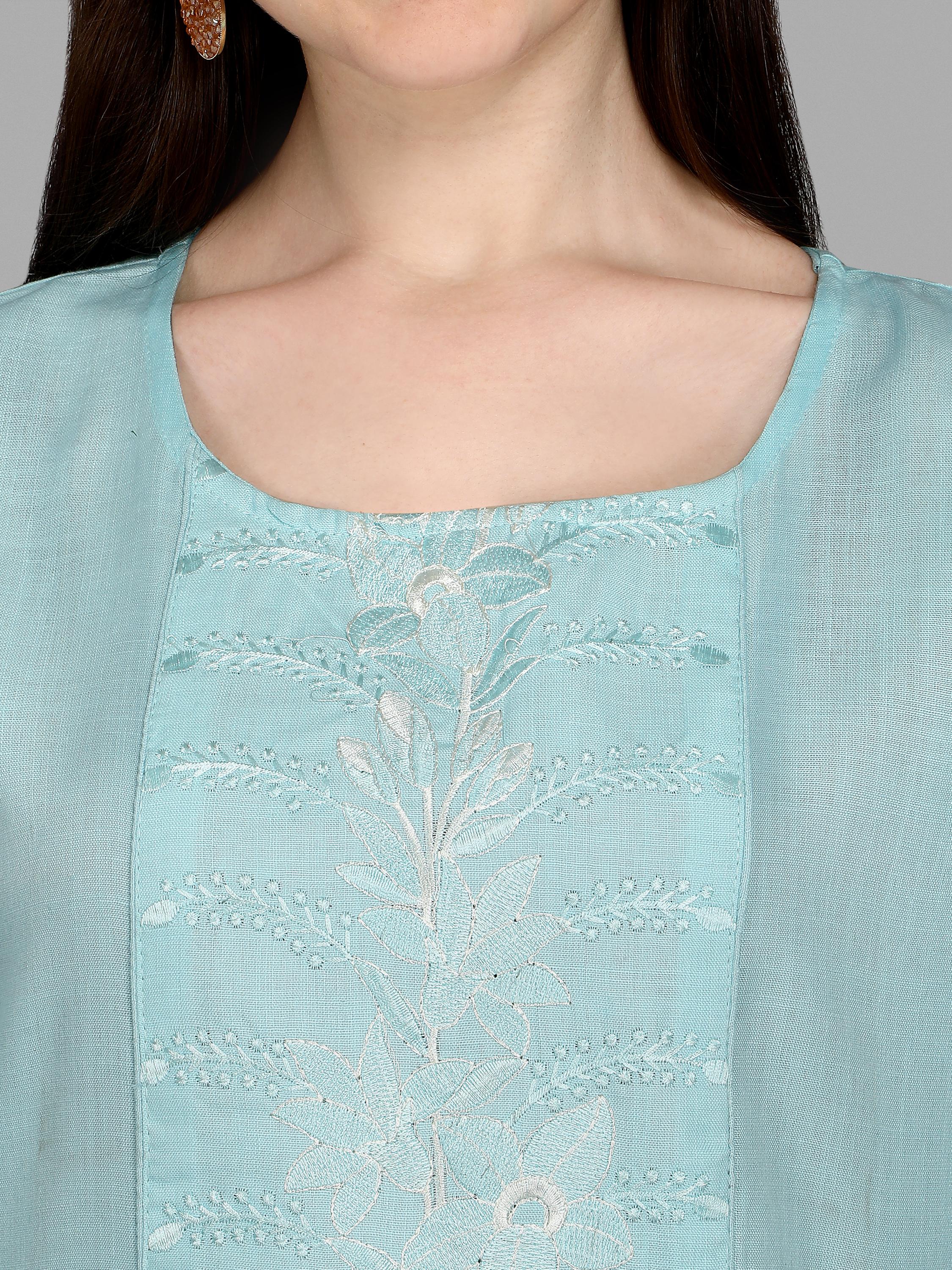 embroidery kurta seagreen - 17965423 - Standard Image - 3