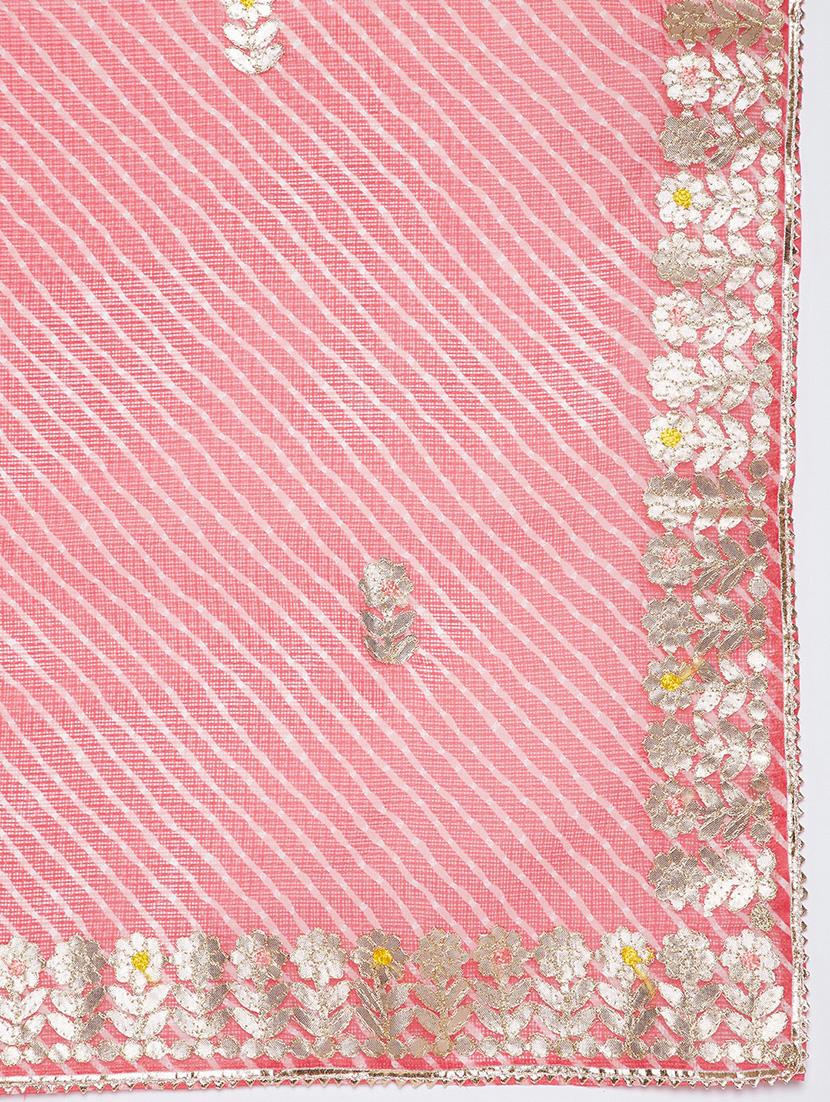 peach cotton blend dupatta - 17965578 - Standard Image - 3