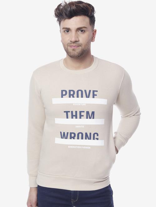 cream printed sweatshirt - 17967295 - Standard Image - 0