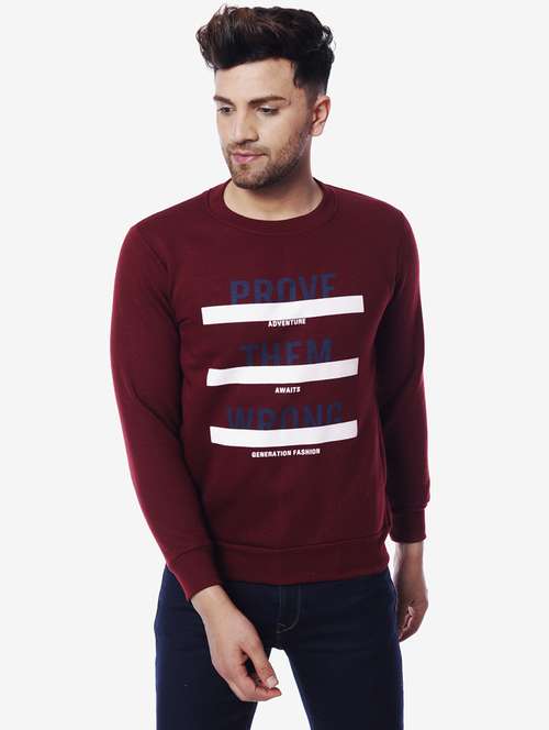 maroon printed sweatshirt - 17967296 - Standard Image - 0