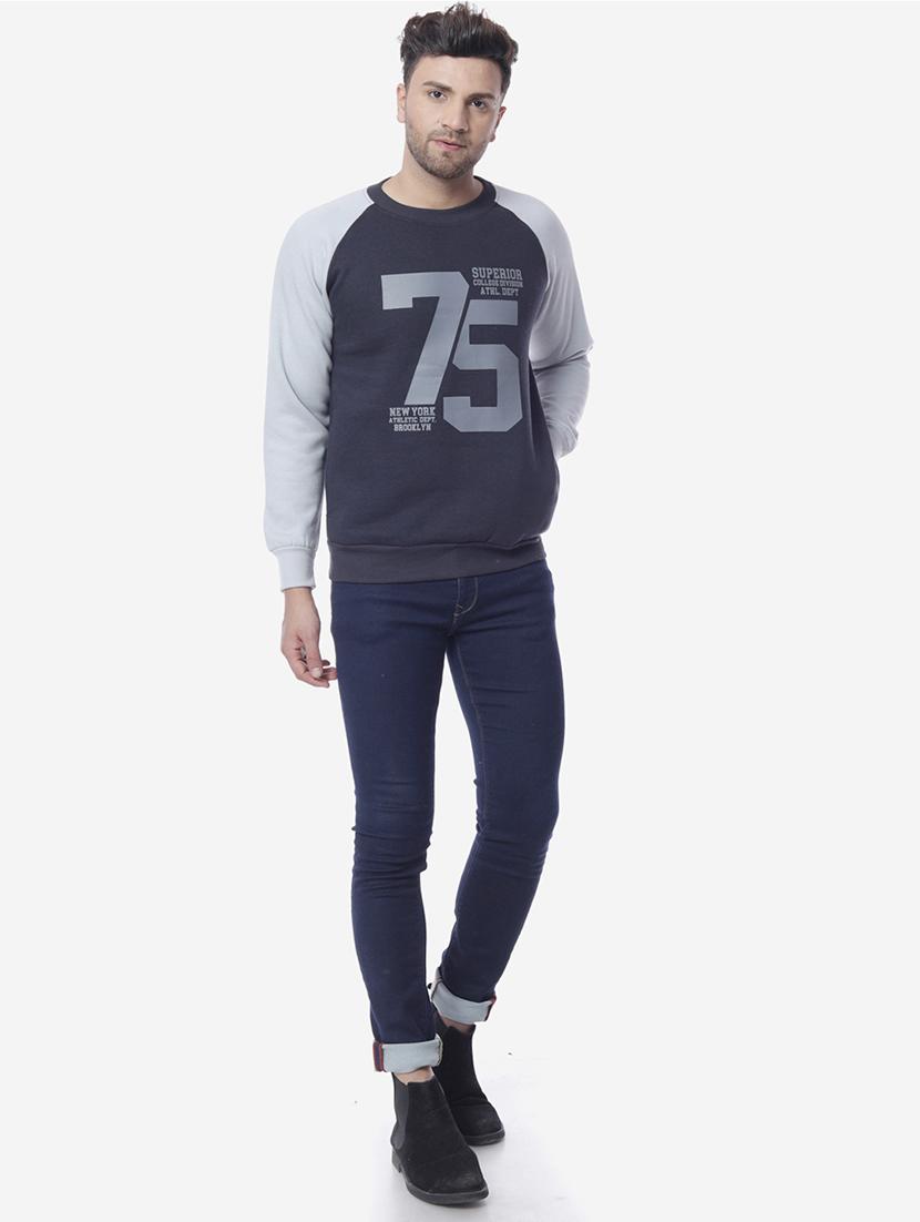 grey printed raglan sweatshirt - 17967297 - Standard Image - 3