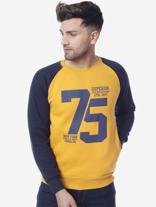 yellow printed raglan sweatshirt - 17967298 -  Standard Image - 0