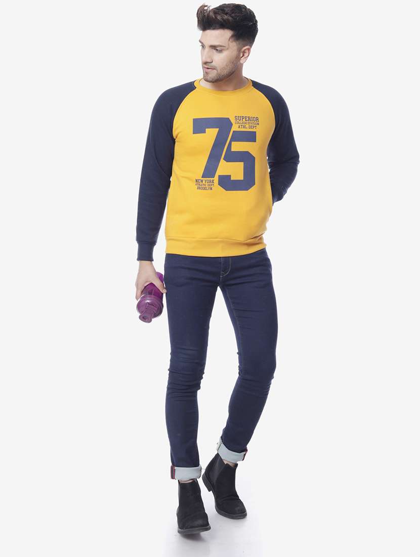 yellow printed raglan sweatshirt - 17967298 - Standard Image - 3