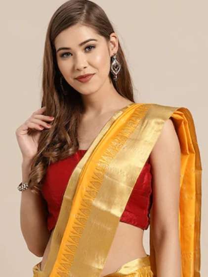yellow silk saree - 17967700 - Zoom Image - 0