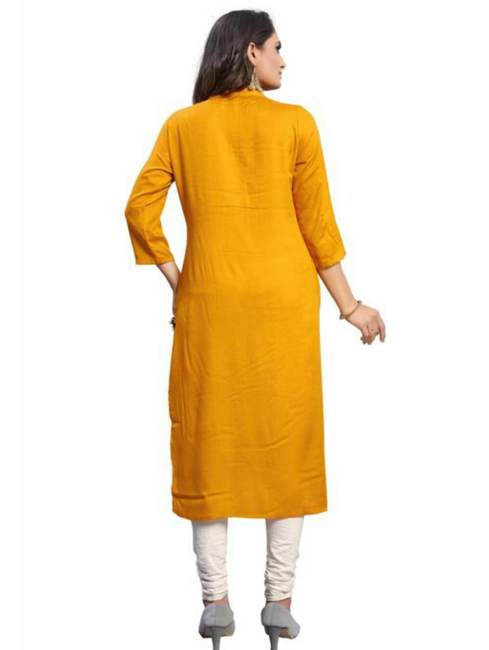 yellow cotton kurta - 17967708 - Zoom Image - 0