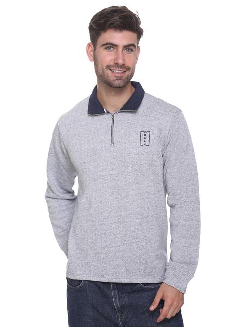 light blue melange sweatshirt - 17968233 - Standard Image - 0