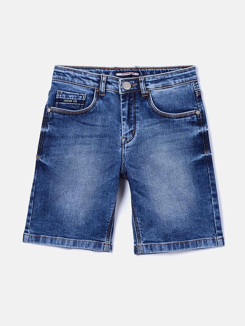 blue washed denim shorts - 17970037 - Standard Image - 0
