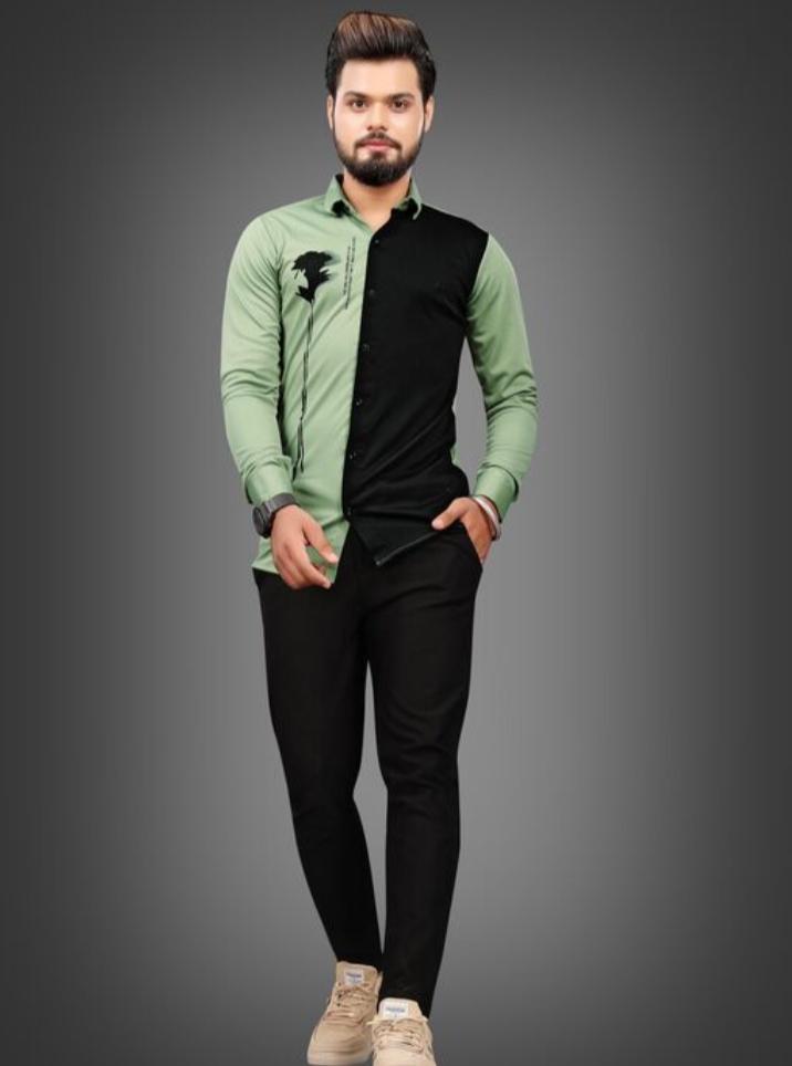 green cotton shirt - 17970173 -  Zoom Image - 0