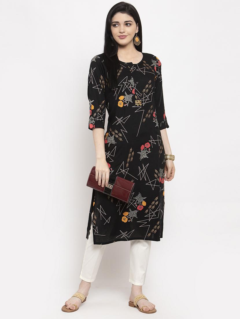 floral straight kurta - 17970328 -  Zoom Image - 0