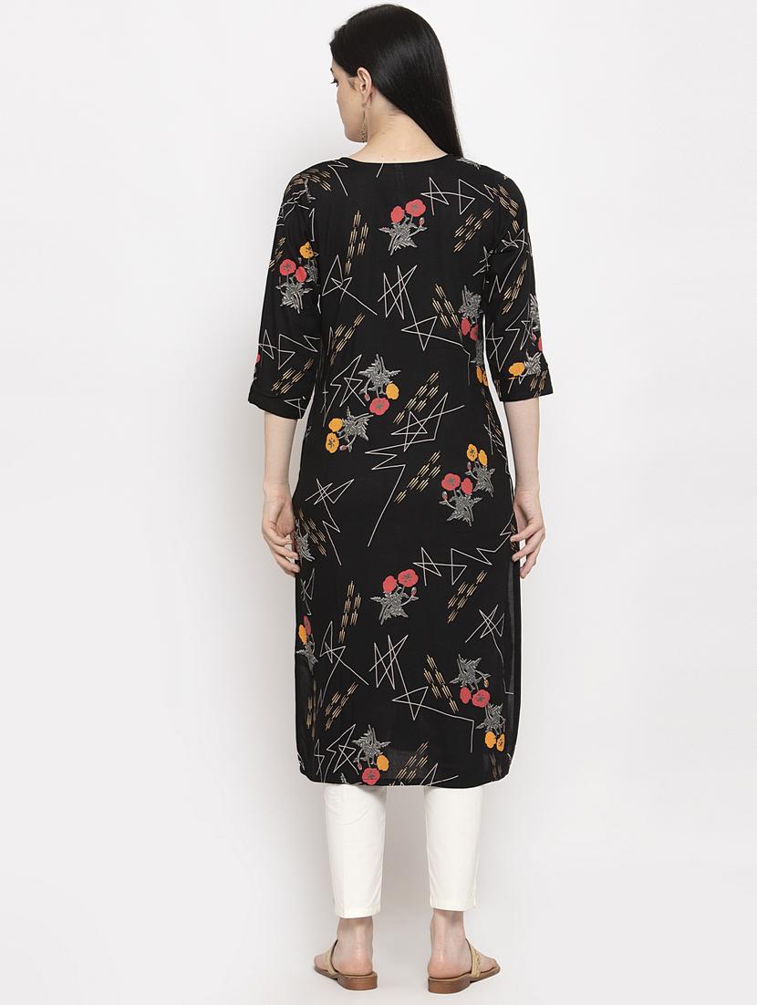 floral straight kurta - 17970328 - Standard Image - 3