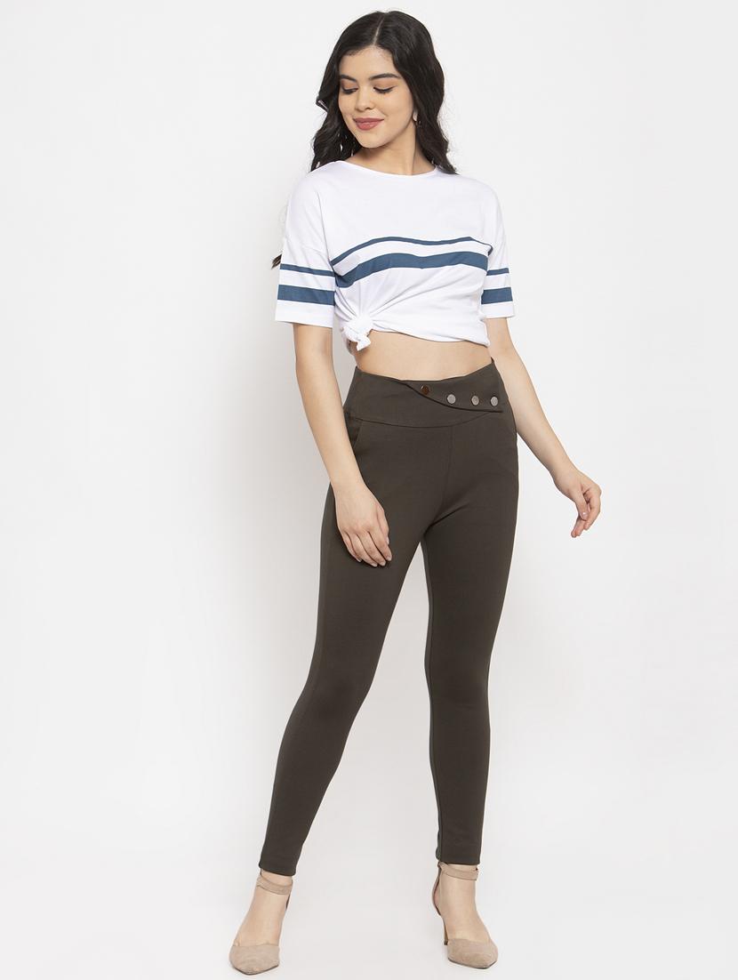 high rise solid jegging - 17970406 - Standard Image - 3